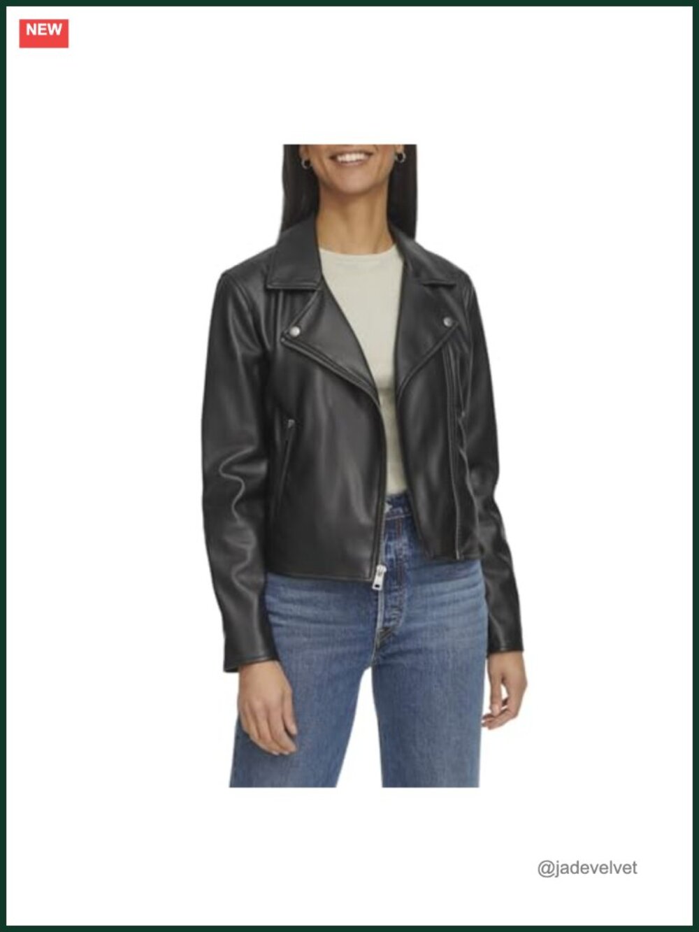 Faux Leather Moto Jacket Asymmetrical Zip Snap Lapel Coat